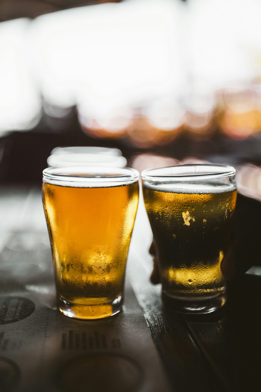 Perfect beer pour with foam